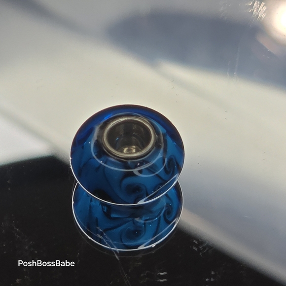 925 sterling Silver core center murano glass bead fits pandora type bracelets - Picture 7 of 7